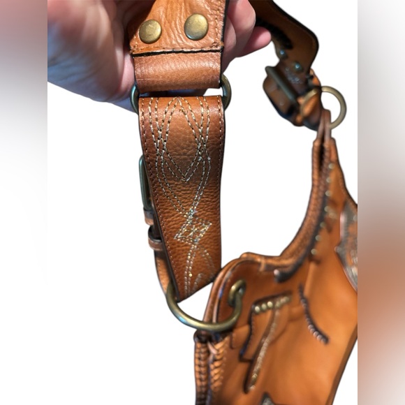 NWT-Cole Haan G Series Leather Western Style purse-perfect for country concerts! - Picture 5 of 9